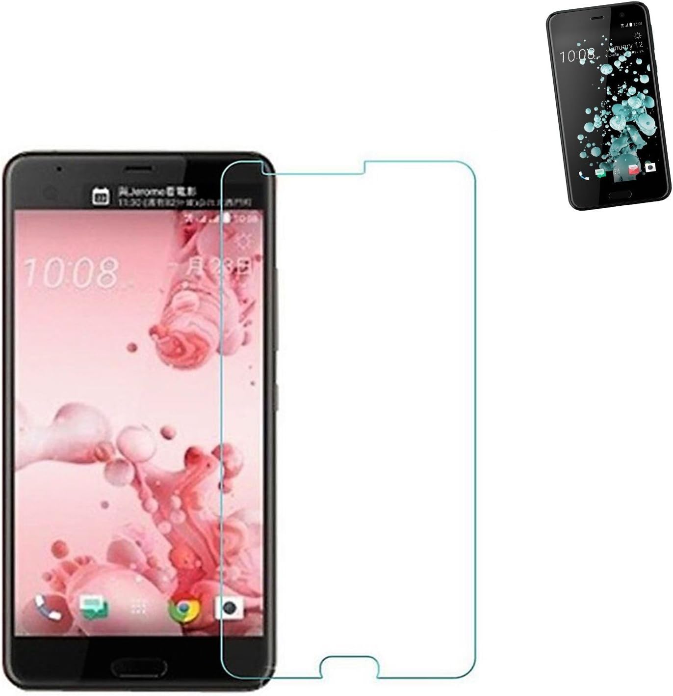 HTC U PLAY Screen Protector, Digital Bay Glass Screen Protector Tempered Glass Screen Protector for HTC U PLAY - Grade Hardness 9H, thickness 0,20 mm, 2.5d Round Edge- [ultra-trasparente] [anti-golpe] [Perfect Fit] [There Is No Bubbles]