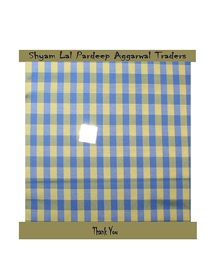 Mafatlal industries ltd. Arvind Mafatlal Mens Poly Cotton Non-Stretchable 2.30 m Unstitched Checked Shirt Fabric (Yellow and Blue, Free Size)