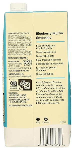365 BY WHOLE FOODS MARKET, ORGANIC VANILLA SOY BEVERAGE, 32 FL OZ