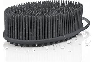 Silicone Body Scrubber for Shower - Gentle Exfoliating Back Scrubber with Soft Bristles - Avilana Premium Dual Sided Bath Brush Massage - Loofah Alternative for Sensitive Skin - Gift Women Men