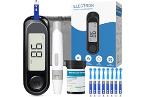 CAKRNPS Blood Sugar Monitor,Glucose Monitor Kit with 50 Test Strips & 50 Lancets for Diabetes Testing, Blood Glucose Meter with Auto Eject, No Coding & Large LCD for Seniors