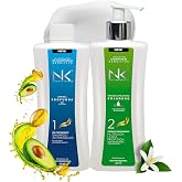 NK Keratin Sensitive Hair Straightener Shampoo and Cream with Collagen Kit (2-Pack) &ndash; Keratin Hair Pre-Treatment, Contains Avocado Extract, Anti-Frizz, Two Steps for Smooth, Hydrating Hair 15 Oz Each