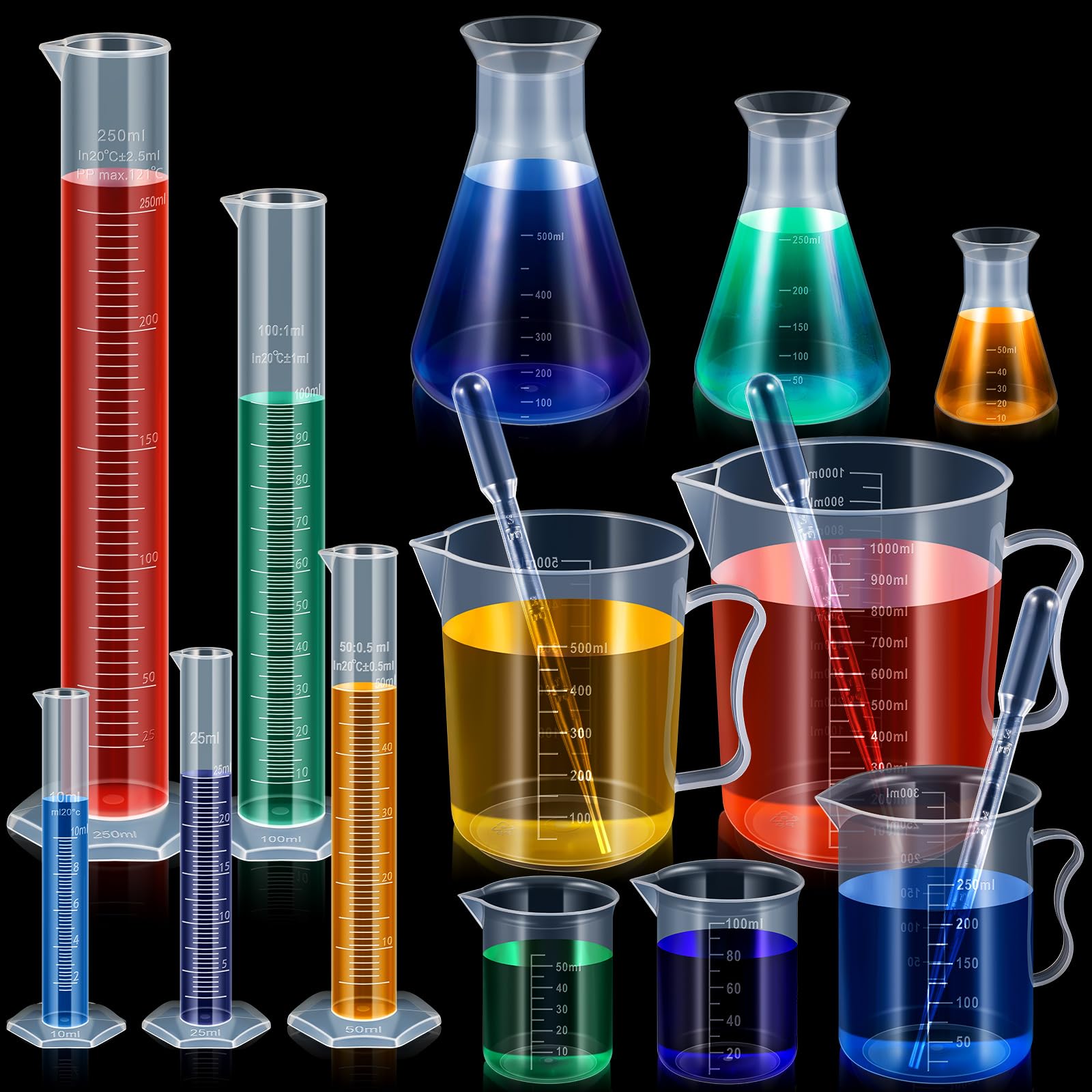 Xuhal 5Pcs Graduated Cylinder
