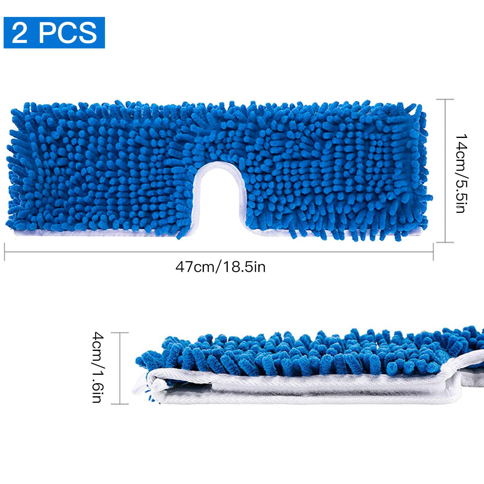Dovcleing 2 Pack Microfiber Mop Refills Compatible with O-Cedar Dual-Action Flip Mop Resuable Replacement Mop Heads for Dry & Wet Use