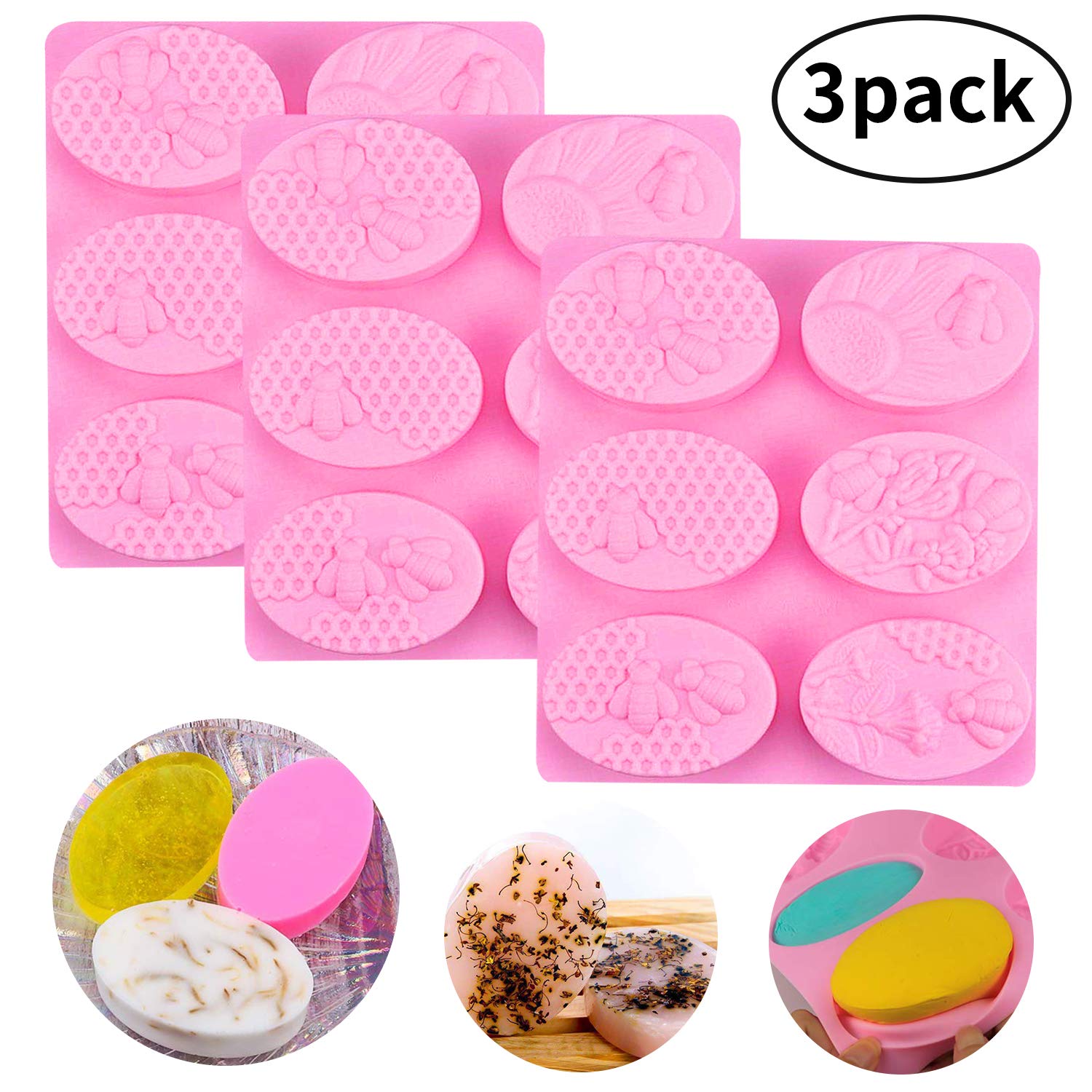 Baker Boutique moldes de silicona 3D de abejas, 6 cavidades de ...