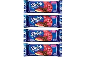 Delicje European Biscuits Raspberry Filling (Pack of 4)