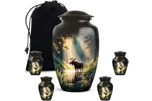 JAGASY Moose Urns for Ashes for Women Funeral - Keepsake Memorial Urn for Human Ashes Adult Male - Female Ash Urns for Memori
