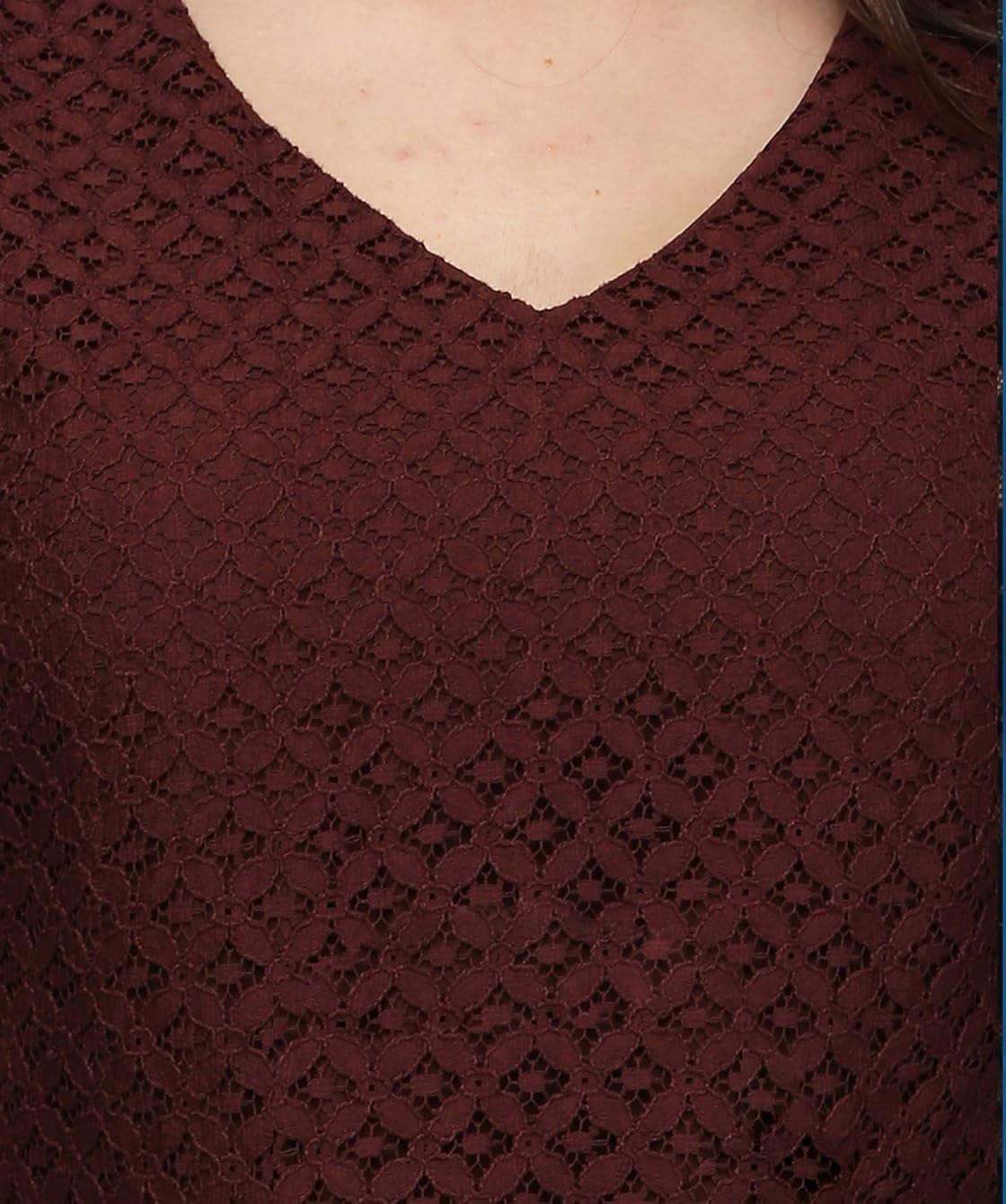 v&m women's chocolate brown lace party wear jumpsuit