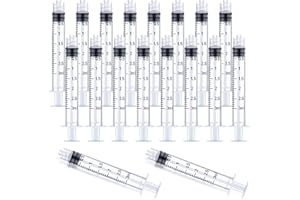 LABAIDER 3ml Luer Lock Syringe 20-Pack Plastic 3ml Syringes with Luer Lock Tip, Individually Sterile Sealed, No Needle (3ML, 20.00)