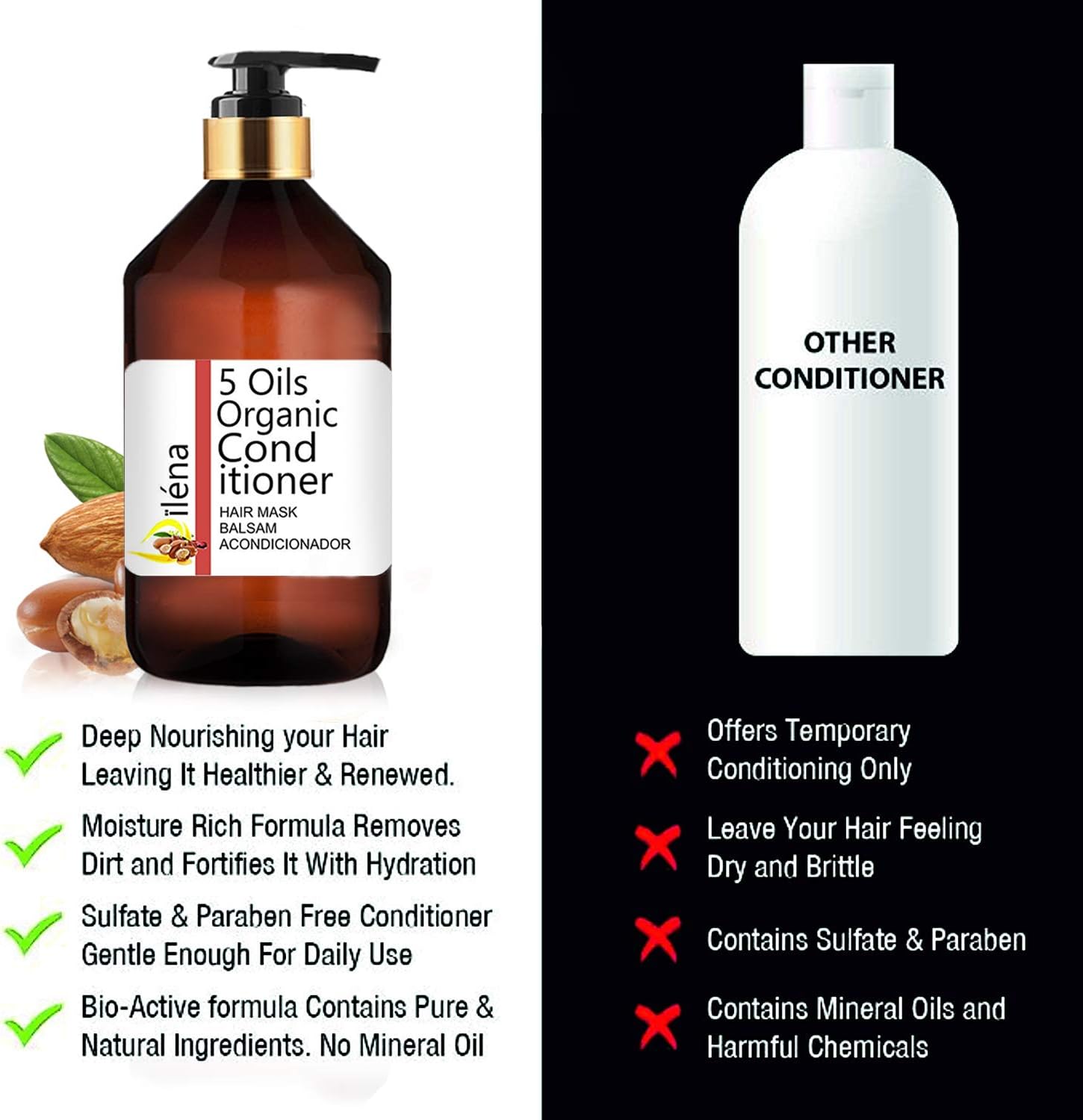 Professional Hair Treatment with 5 Hair Oils & PROVITAMIN B5, Vitamins E - Image 5