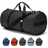 Diamond Ripstop Large Duffle Bags, Ultra Tough & Tear Resistant, Reinforced Stitching, Weatherproof, Packable Foldable Duffle Bag for Traveling (14" x 30", 75L, Black)