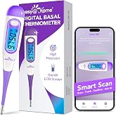 easy@Home Digital Basal Body Thermometer for Adults - Fertility Tracker | Precise 1/100th Degree Thermometer. Flexible Tip, Backlit LCD &amp; 30 Memory. Auto Scan Premom App for Women