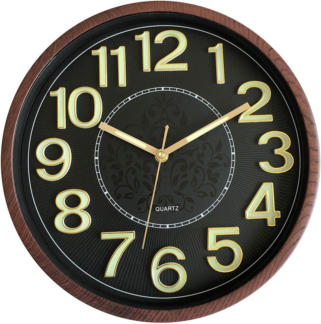 Amazon.com: Foxtop Luminous Wall Clock, Silent Non-Ticking Round Quartz ...