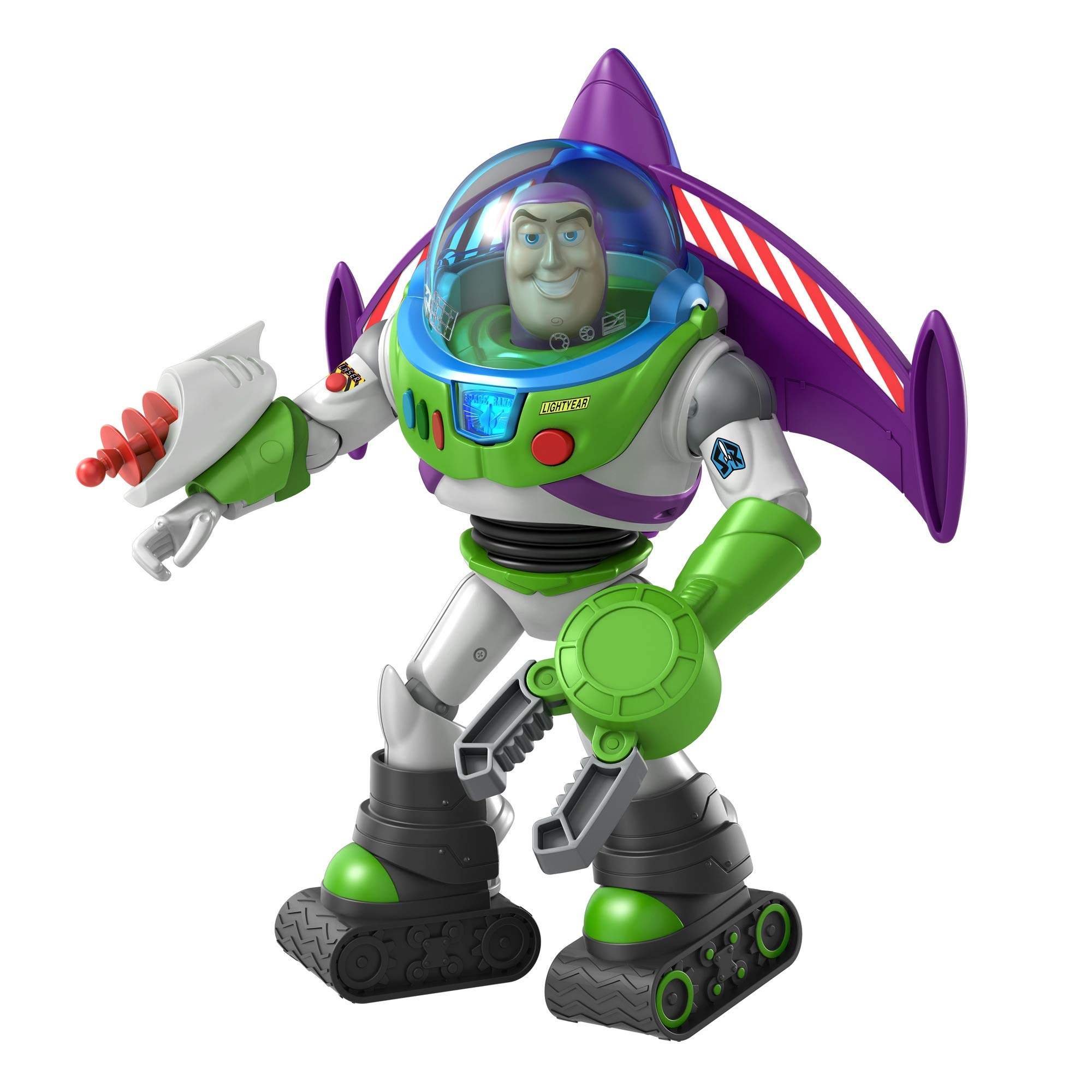 Disney Pixar Toy Story Buzz Lightyear Super Armor Figure with Accessories, Sounds and Lights, Kids Toy GTV23