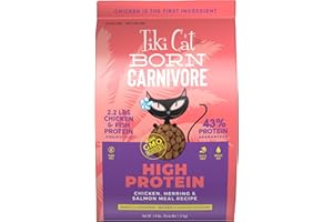 TIKI PETS Tiki Cat Born Carnivore High Protein Dry Cat Food, Chicken Herring & Salmon Meal, 2.8 lbs. Bag