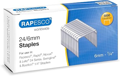 Rapesco S24602Z3 24/6mm Staples Pack of 5000 Galvanised Type 16