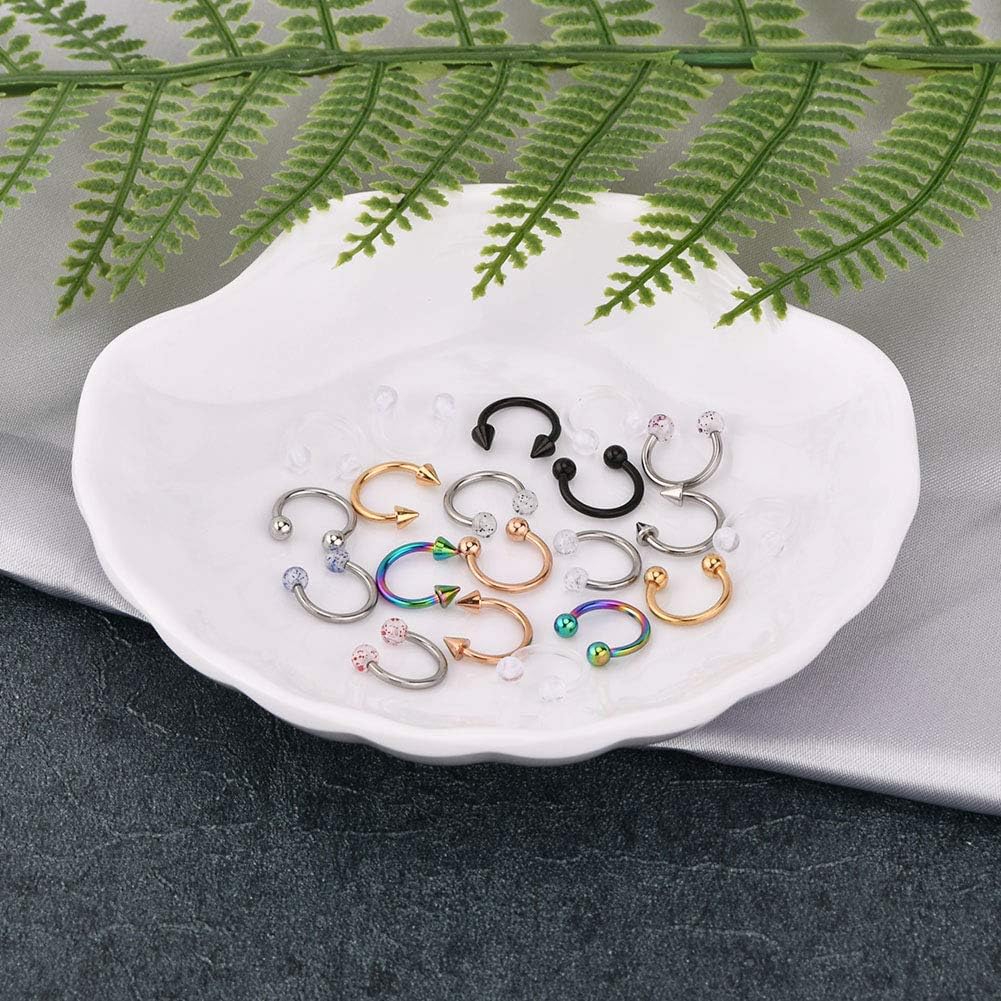 incaton 16 Gauge Surgical Steel Nose Septum Rings Piercing Cartilage Helix Tragus Earring Hoop Lip Horseshoe Retainer Piercing Jewellery - Image 5