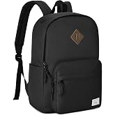 Kasqo School Backpack for Boys Teens, 17.8L Lightweight Bookbag, Black | 17.8L, Machine Washable, 900D Polyester, 6 Pockets, Water-Resistant, Lightweight, Fit 15.6 Inch Laptop, SBS zippers