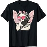 Retro Cupid Valentine Day Cute Vintage Cupid Blowing Bubble T-Shirt