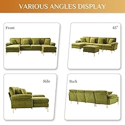 Wrofly U-Shaped Sectional Sofa Couch, 114" Comfy