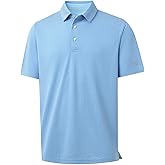 M MAELREG Golf Shirts for Men Moisture Wicking Jacquard Breathable Performance Dry Fit Collared Mens Polo Shirts Short Sleeve
