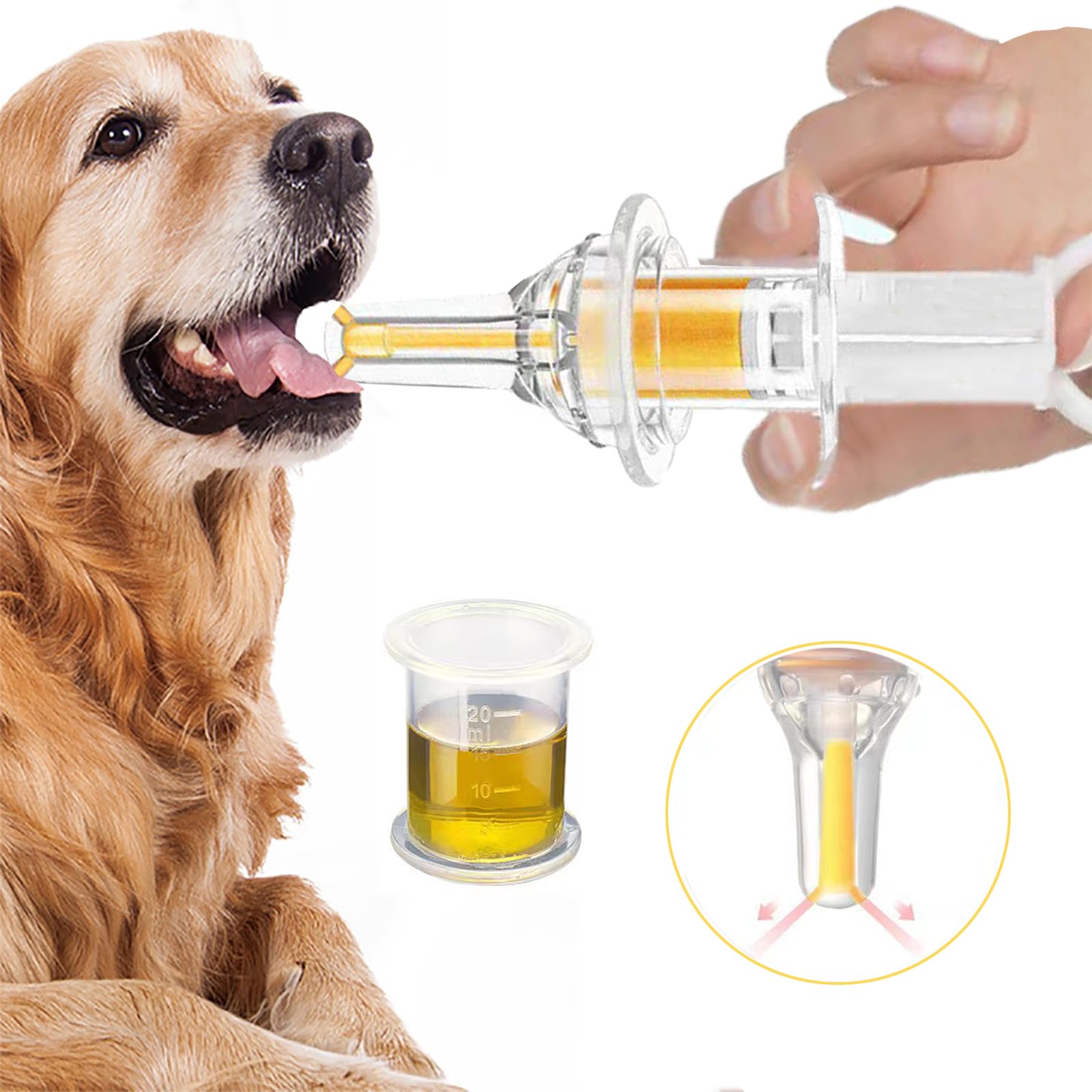 Photo 1 of YIBIKEHO Pet Liquid Feeding Kit Pet Feeding Syringe Soft Tip, Cat Dog Syringe Bottles for Pet Feeding,Pet Medical Feeding Dispenser Tool (White)