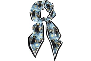 Zewurtuw Head Hair Scarf Long Neck Satin Fashion Scarfs for Bag Fashion Decoration Women Girls Aesthetic Cute 59 * 6.7”