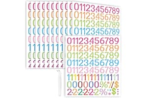 SODKNOW Number Stickers 1-10, 1296 Pcs /12 Sheets Vinyl Numbers Stickers Labels Waterproof, 1 inch Self-Adhesive Numbered Stickers Decal for Scrapbook Card Envelope Diary Sorting Organizing Storage Boxes