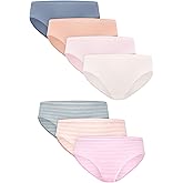 Hanes girls Underwear Hipsters, 7-pack, Pure Comfort Microfiber Hipster Panties for Girls, Assorted