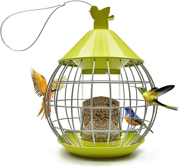 TOOSOAR Vogelfutterspender Grau - Praktische Futterstation Mit Dach Für Garten & Balkon