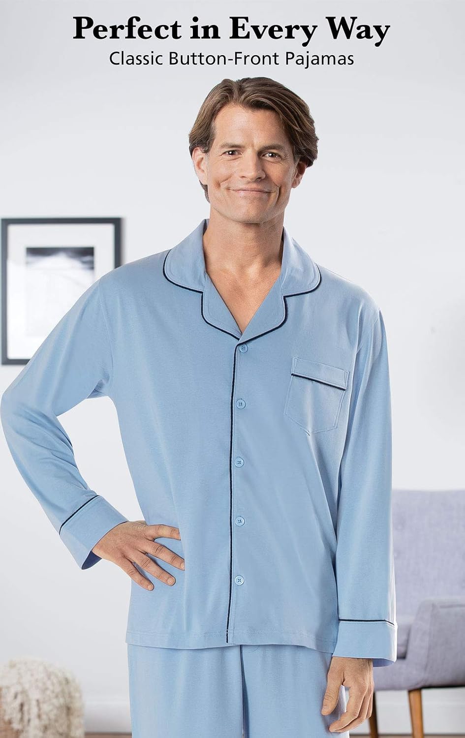 PajamaGram Classic Mens Pajamas Cotton - Men Pajamas Set at  Men’s Clothing store