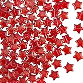 PONABEADIY 1 Box 120Pcs Red Star Glass Beads with Holes Crystal Lampwork Pentagram Shiny Gold Sand Loose Spacer Charm Bead Bulk for Jewelry Making Earrings Bracelets Necklaces Decor DIY Craft Supply