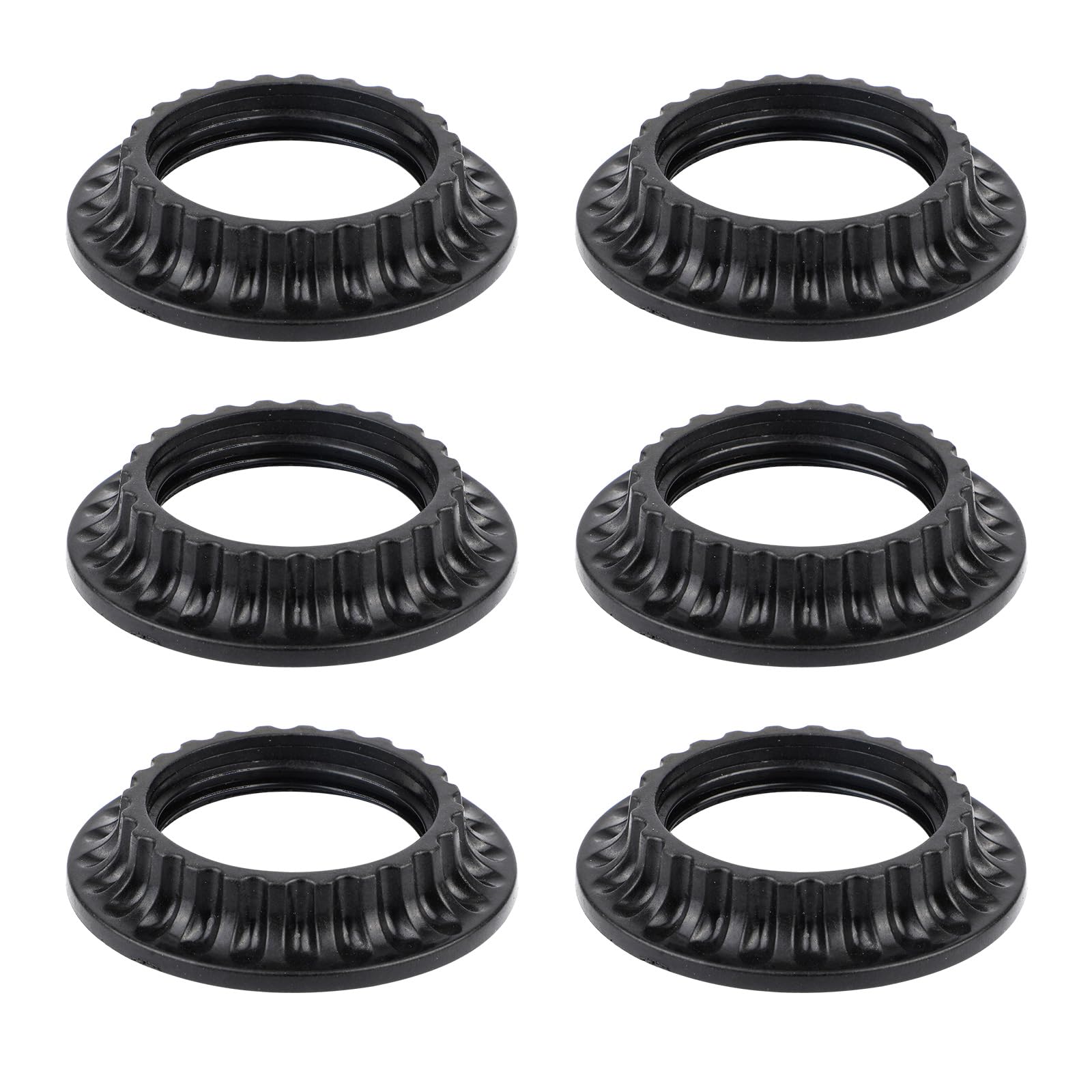 Photo 1 of 6pcs Light Socket Shade Rings, 1-3/8 Inches Thread Diameter Lamp Shade Retaining Ring Plastic Lamp Shade Screw Collar Rings Threaded Lamp Shade Ring for E26 Sockets Rings for Light Fixtures