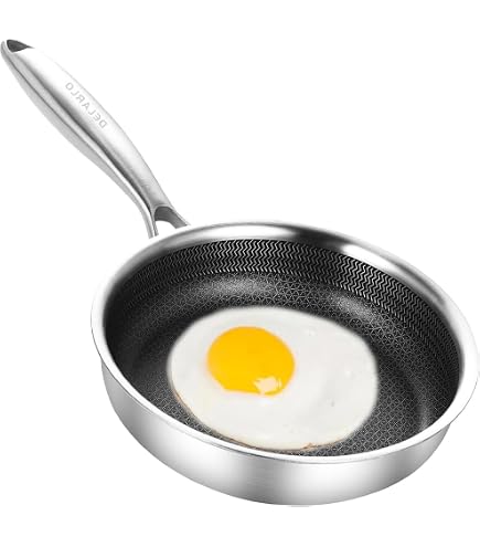 ZLFURLT 10-Inch Stainless Steel Grill Pan - Honeycomb Nonstick, Tri-Ply Bonded, Induction & Oven Safe - View #4