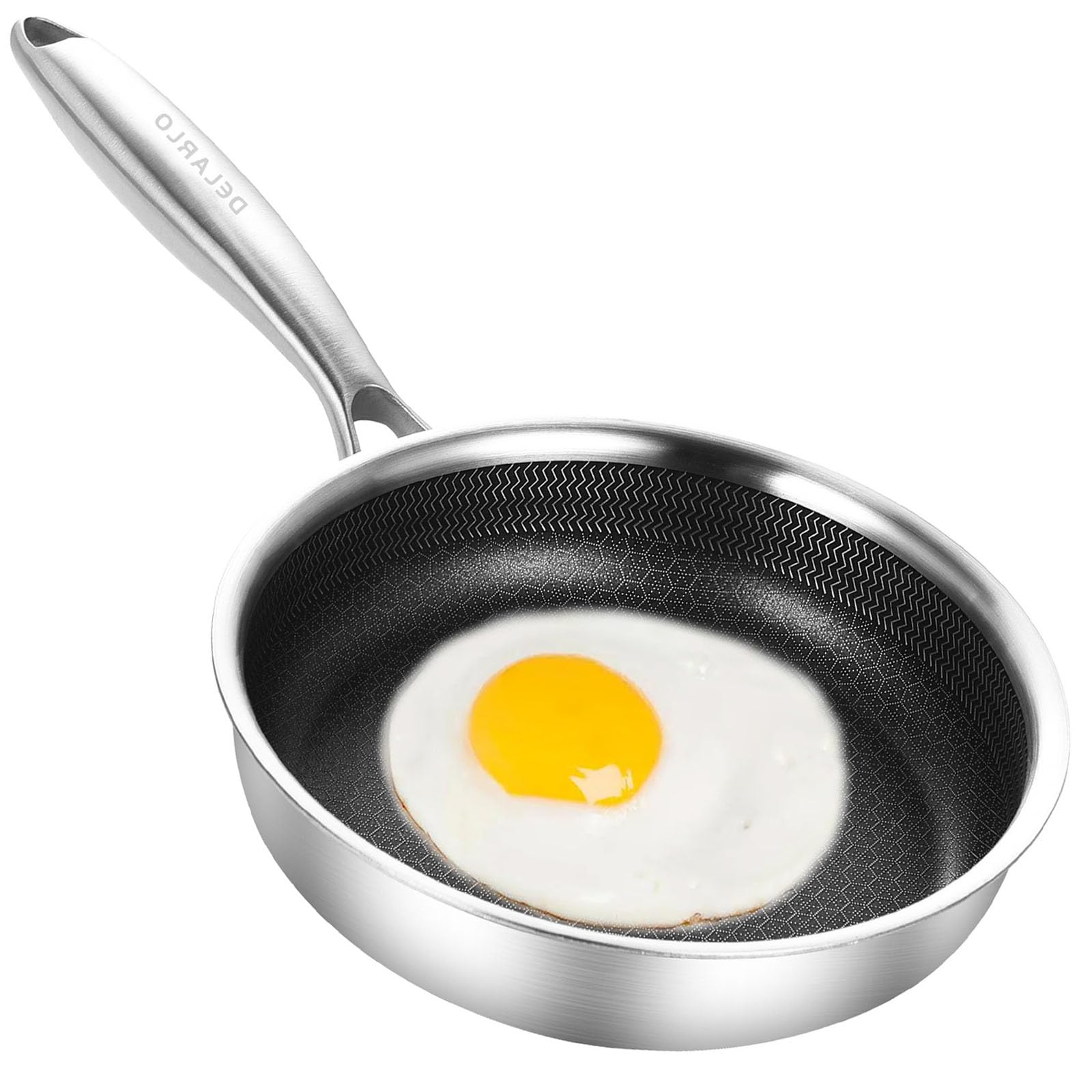 Photo 1 of (see all images) DELARLO Tri-Ply Stainless Steel 5.5 Inch Omelet Pans, Small Frying Pan Compatible with All Cooktops 500?,Oven Safe Mini Skillet