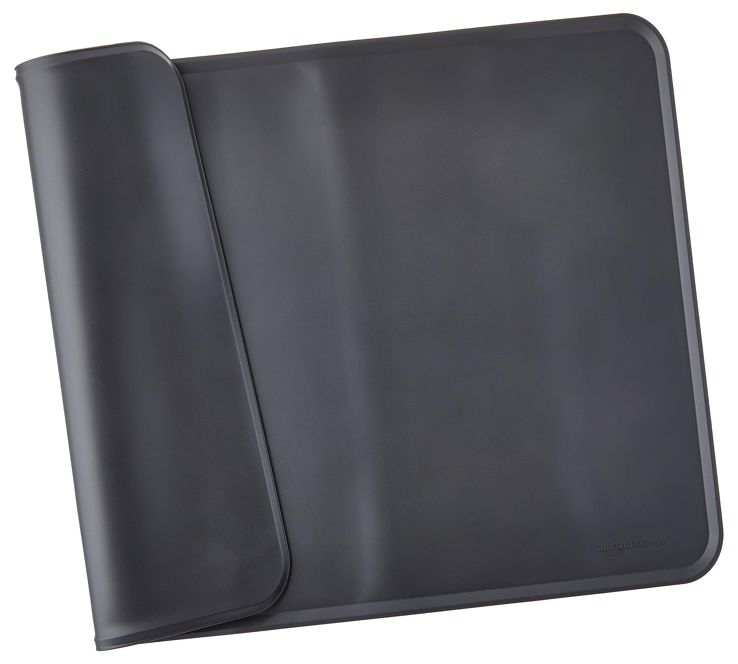Amazon Basics Waterproof Anti-Slip Silicone Placemat Pet Food and Water Bowl Mat, Easy to Clean, Solid, 61 x 41 cm, Black, Pack of 1