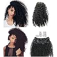 Ms Fenda Brazilian Remy Virgin Hair Kinky Curly 3B 3C Natural Color African American Clip In Hair Extensions 120Gram 7Pcs/Set(14")
