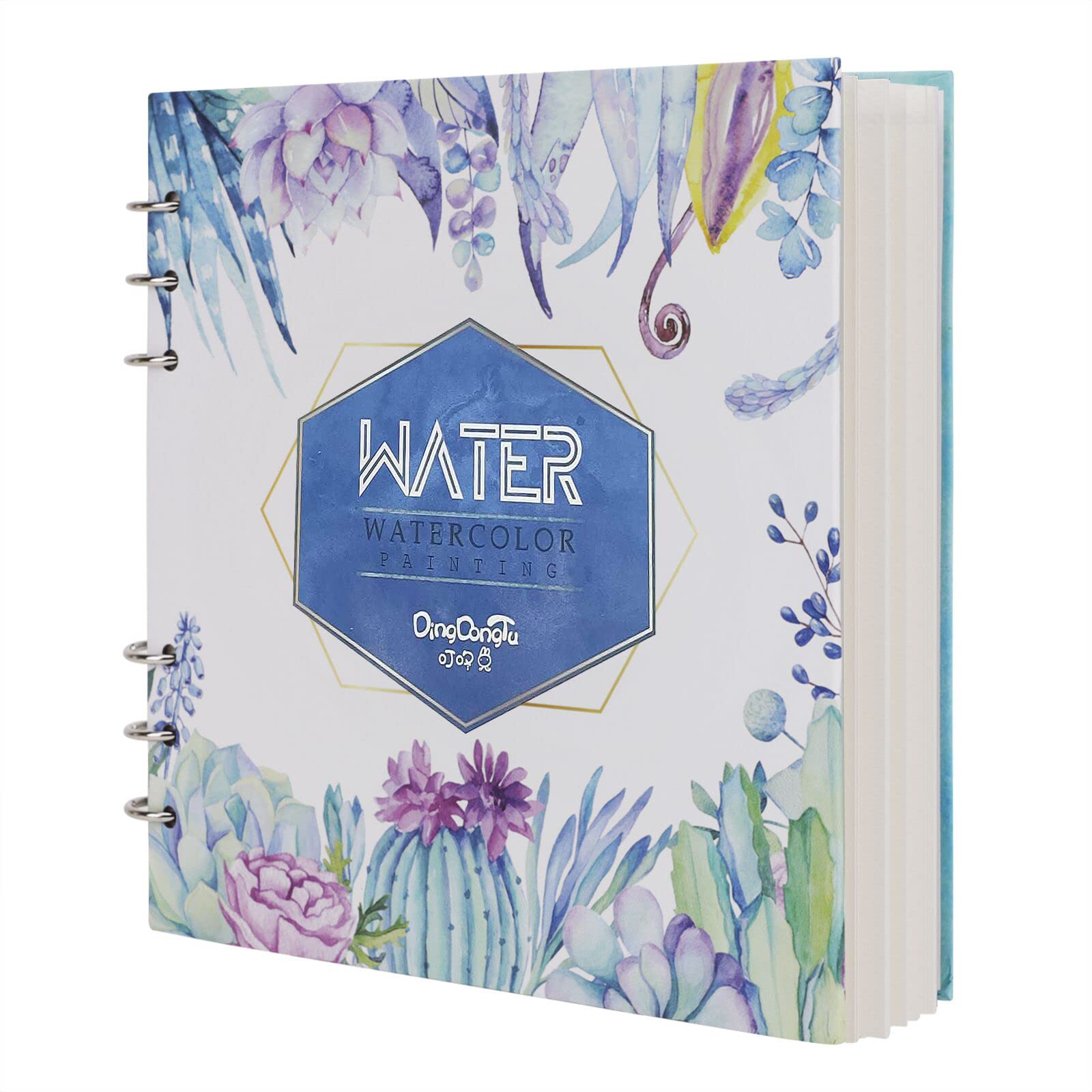 Artist Watercolor Paper Sketch Book Square Spiral Notebook with Premium Thick Paper Cold Pressed Refillable Square Spiral Notebook Art Painting Drawing Pad for Watercolour Techniques and Mixed Media