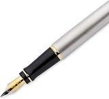 Waterman Expert Fountain Pen Stainless Steel 23k Gold Trim Fine Nib Gift Box view 6