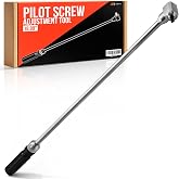 Pilot Screw Adjustment Tool, 90 Degree Carburetor Adjustment Tool | 19-Inch Straight Shaft, 360&deg; Internal Linkage Drive and 5&times;1 mm Slotted Bit for Motorcycle ATV UTV Dirt Bike Snowmobile
