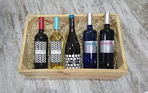 CAJA/ESTUCHE PARA VINO Y CERVEZA EN MADERA NATURAL: Amazon.es: Oficina y papelería