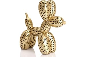 BOIHEGU Balloon Dog Statue Decor Polka Dot Dog Cool Stuff to Put on Shelves, Gold Balloon Dog Statue Decoration Fun Paperweight, 5 inch Versatile Color Options