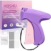 KBSKU Upgraded Stitch Gun for Clothes - Tagging Gun for Quick Clothing Fixer Tool with 6 fine Needles/2000 Black & 2000 White Fasteners, Handy Stitch Kit for Clothing, Label Tags & DIY Crafts (Purple)