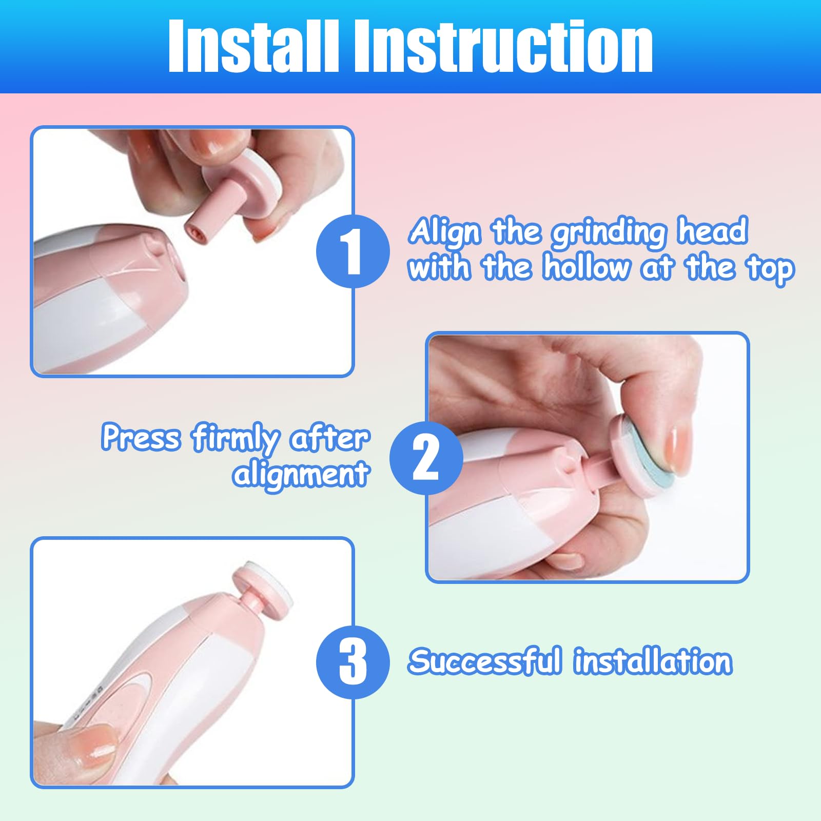 12 Pieces Baby Nail File Pads Nail Trimmer Replacement Pads Electric Baby Nail Grinding Heads for Standard Electric Kid Nail Trimmer Suits to Newborn and Adults