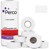 Perco 1-Line White Blank Price &amp; Date Gun Labels &ndash; 8 Rolls, 8,000 Count | Ideal for date coding, unit &amp; case pricing; Perfect for retail shops, boutiques, fairs, &amp; small businesses; Made in USA