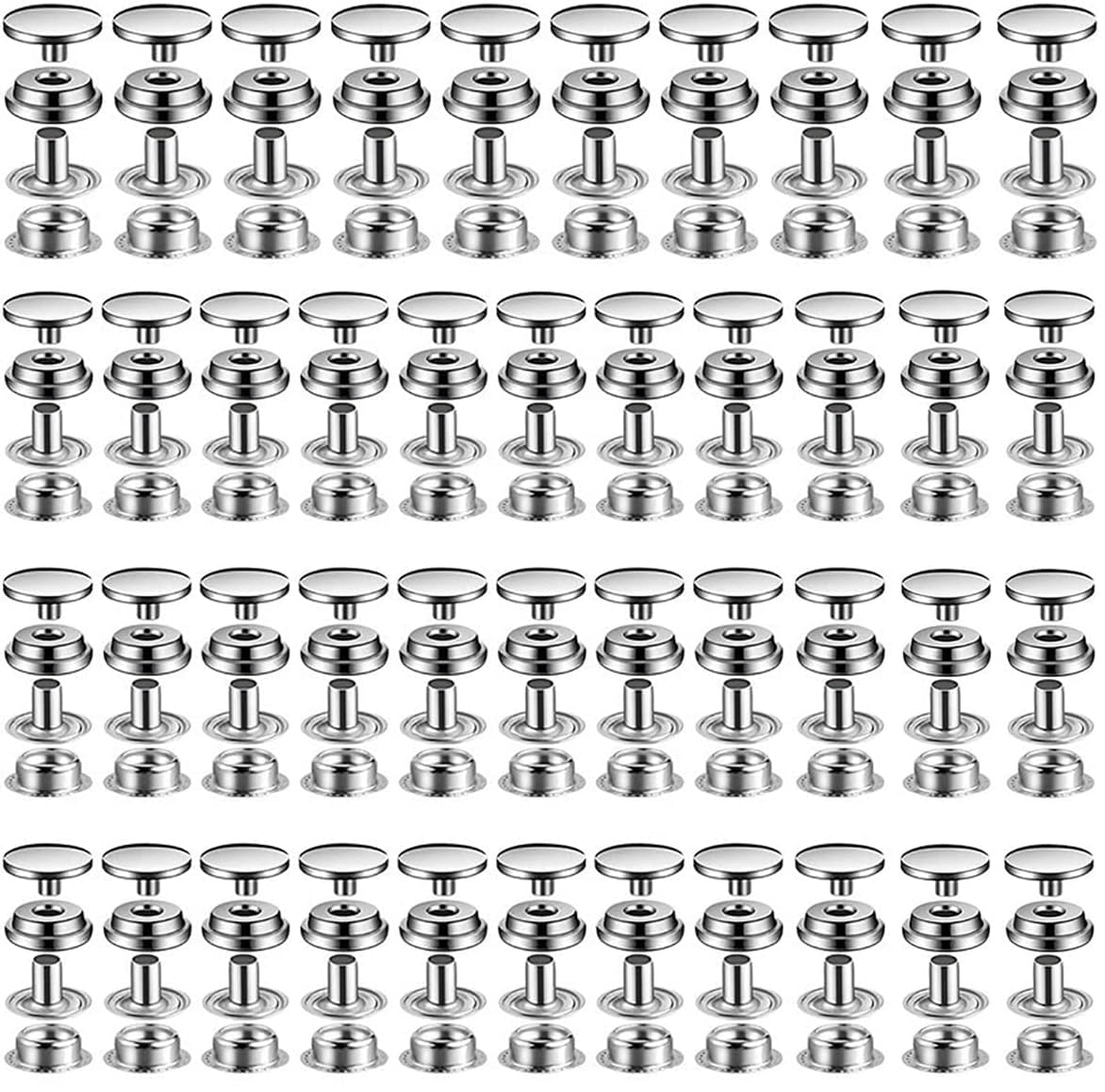 500pcs Snap Fastener Kit, BetterJonny 15mm Heavy Duty Canvas Snap Button Stainless Steel Press Stud Cap for Boat Bag Leather DIY Craft…