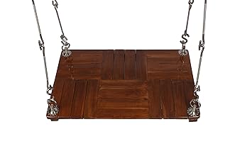 Riyo Moda Enterprises Outdoor Wooden Hanging Swing Set / Jhula With Melamine Coating For Home And Garden (Upto 110Kgs Of Human Weight)