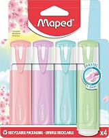 Maped Pastel Highlighters Assorted Colours Pack of 4