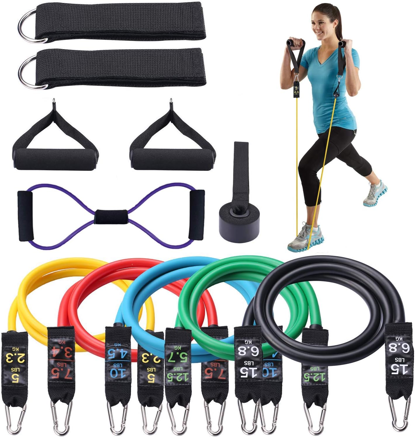 Resistance Band Set Workout Bands Exercise Bands Stackable Exercise Bands Heavy Resistance Bands Resistance Tube Bands Stretch Bands Stackable Resistance Bands Rehab Bands Anti-snap Fitness Bands