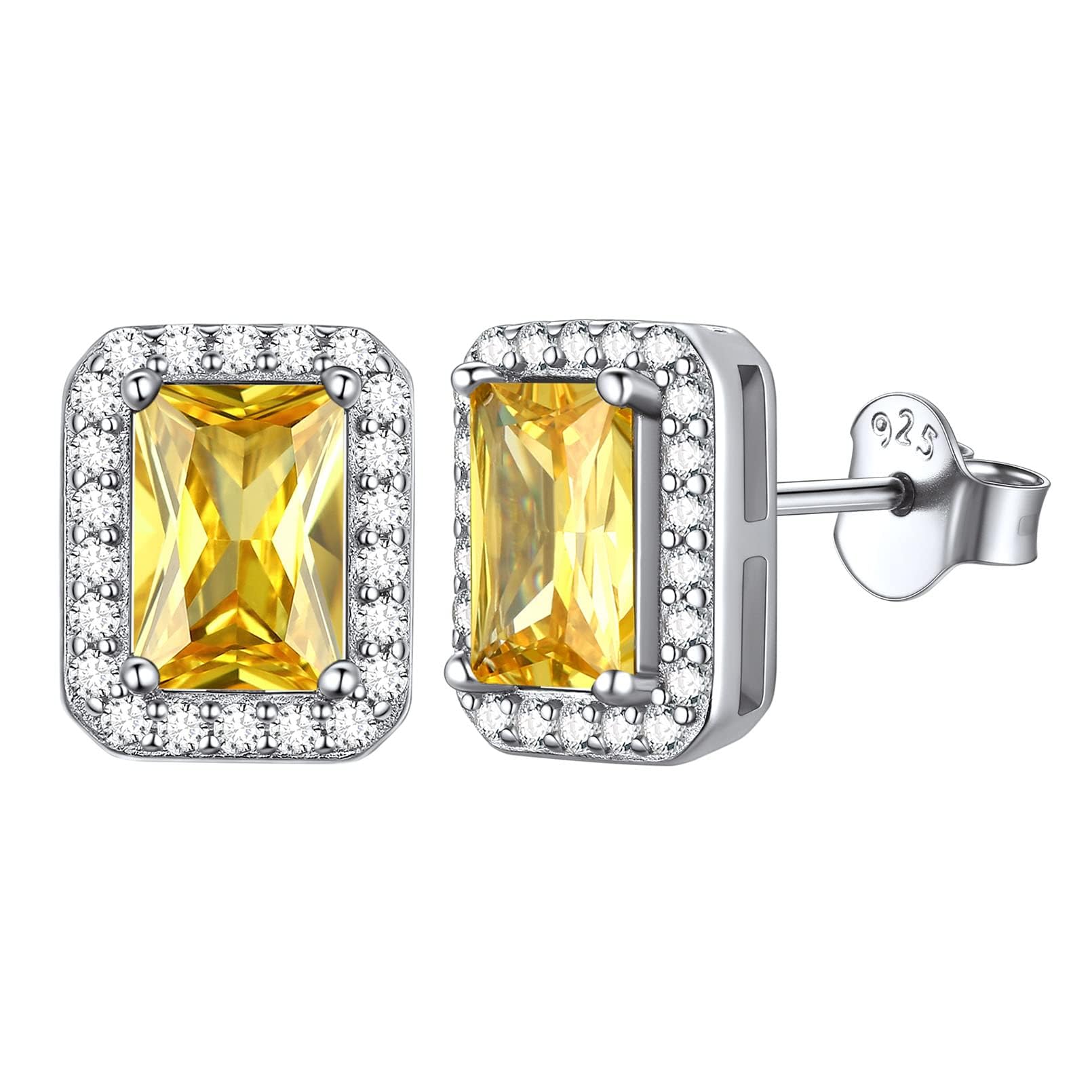 ChicSilver Sterling Silver Earrings Bling November Birthstone Ear Studs for Women 925 Silver Earrings with Soft Pins